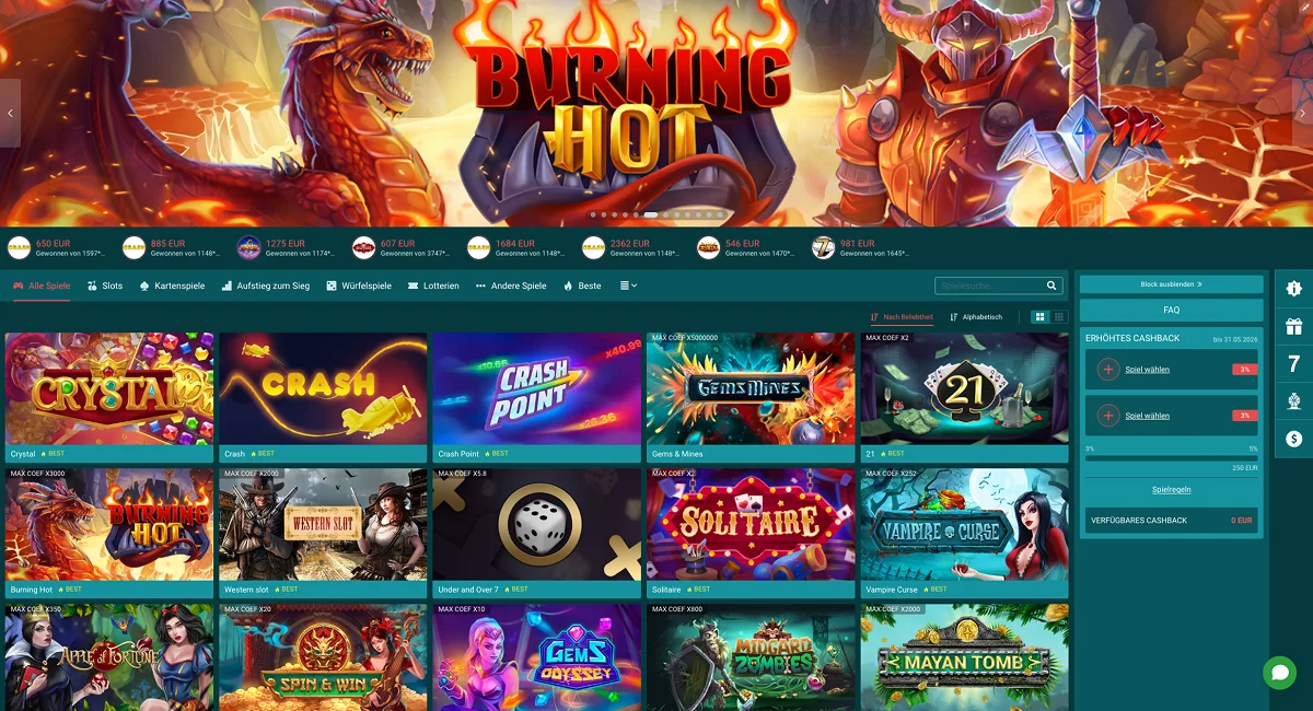 22Bet Fantastische Casino-Slots